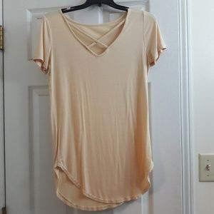 Criss Cross Front V-Neck Tops